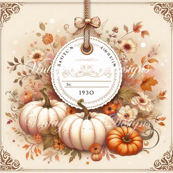 Digital Prints Pumpkin Page Layouts No.2 Illustrations Instant Download