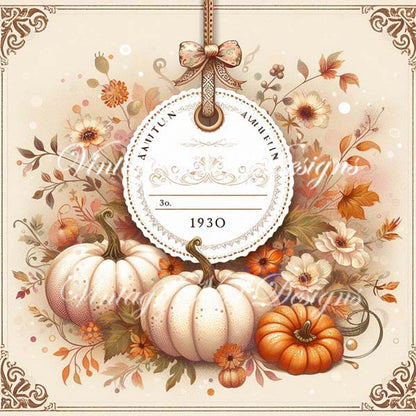 Digital Prints Pumpkin Page Layouts No.2 Illustrations Instant Download