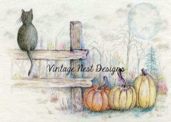 Digital Print Pumpkin Patch No.1:2 Watercolor Painting