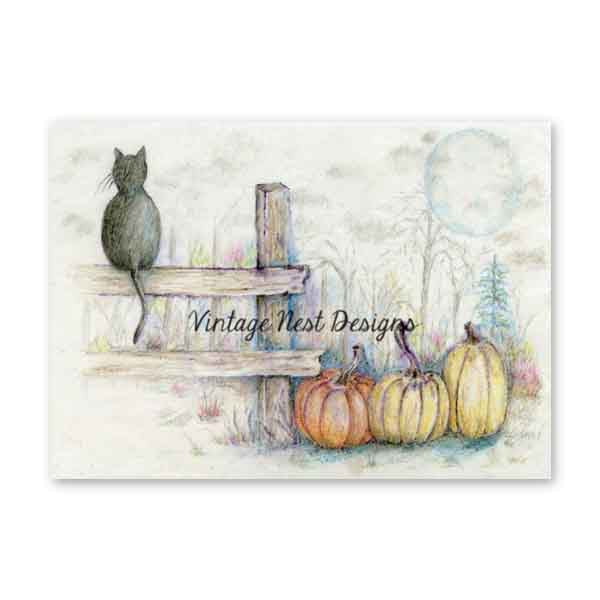 Digital Print Pumpkin Patch No.1:2 Watercolor Painting