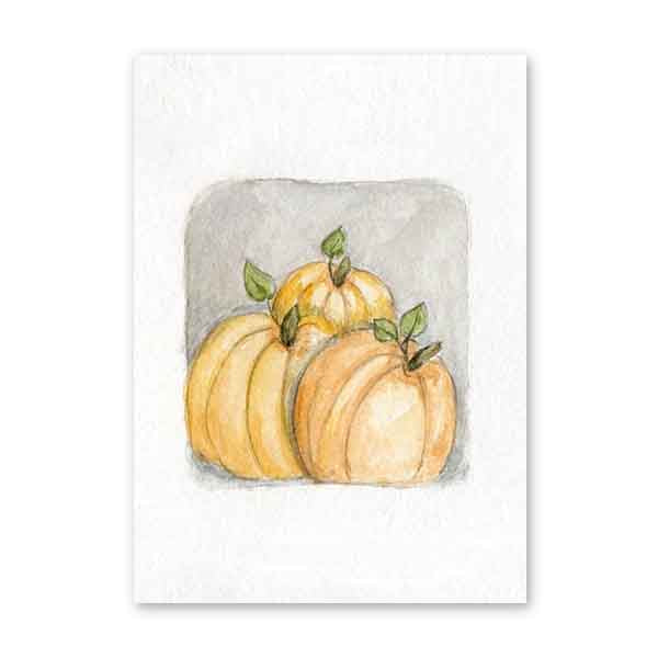 Digital Print Pumpkins No.1 Watercolor Painting Instant Download