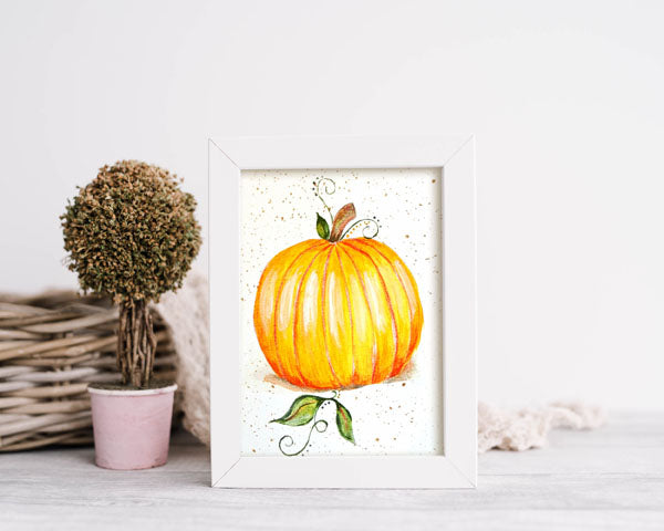 Digital Print Pumpkins No.2:2 Watercolor Painting Instant Download