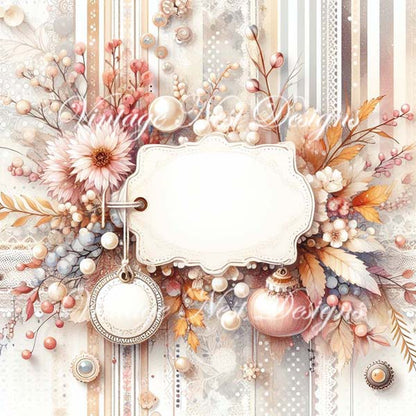 Digital Prints Pumpkin Page Layouts No.3 Illustrations Instant Download