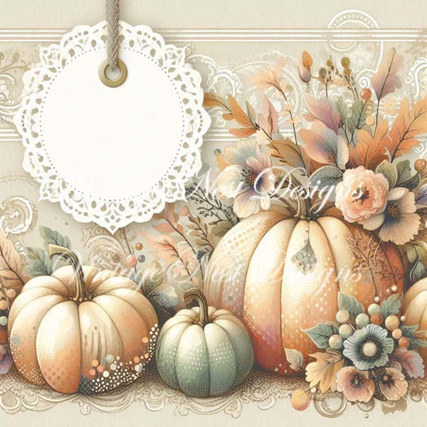 Digital Prints Pumpkin Page Layouts No.3 Illustrations Instant Download