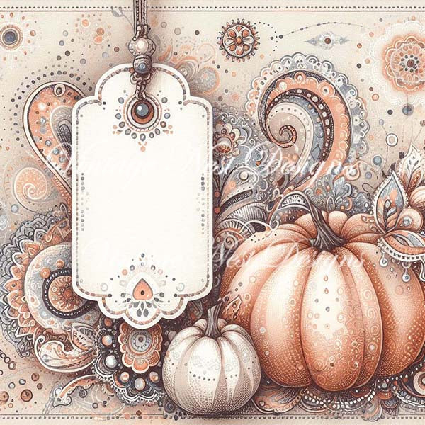 Digital Prints Pumpkin Page Layouts No.3 Illustrations Instant Download