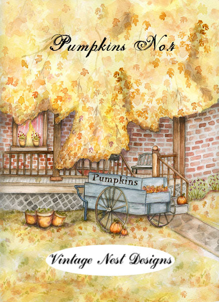 Digital Prints Pumpkins No.4 Watercolor Painting Instant Download