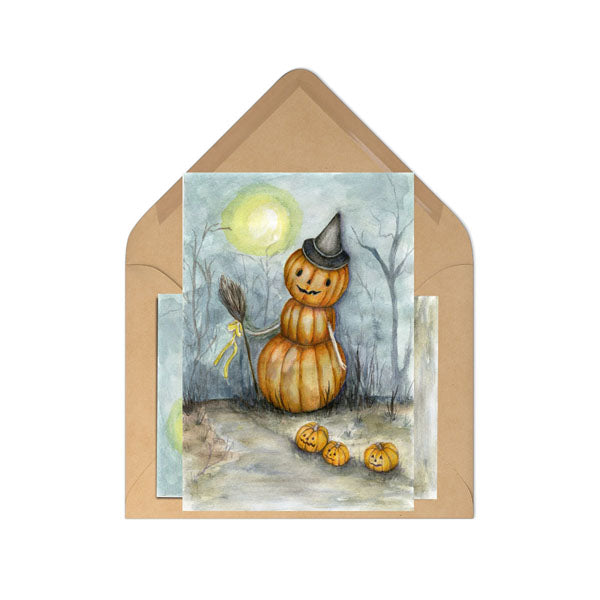 Digital Print Halloween Pumpkins No.5 Watercolor Painting Instant Download