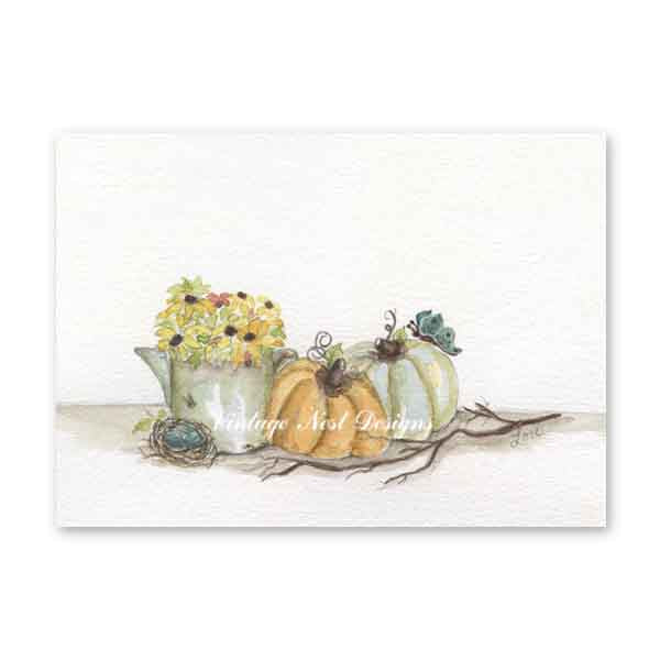 Digital Prints Pumpkins No.8 Watercolor Painting Instant Download
