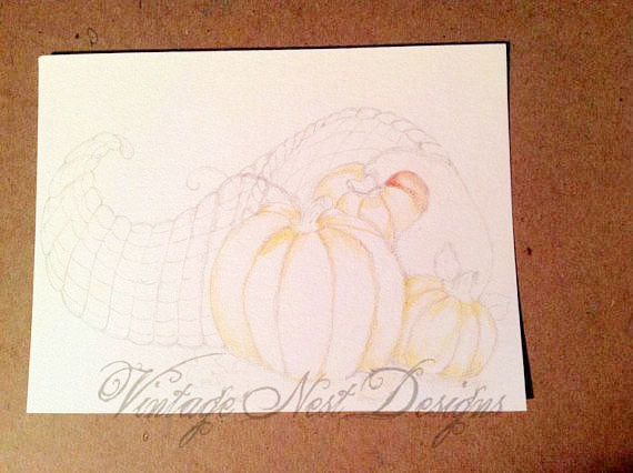 Digital Prints Pumpkins No.9 Watercolor Painting Instant Download