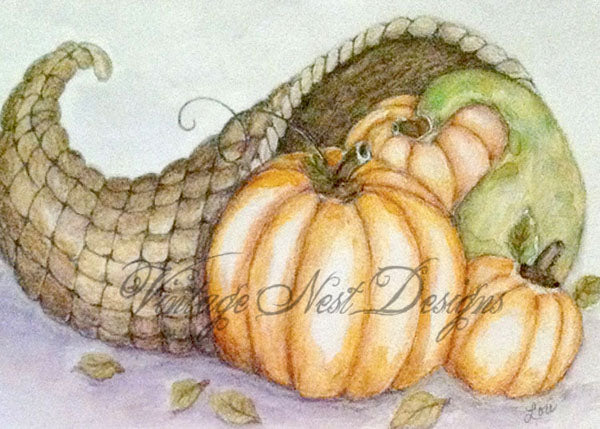 Digital Prints Pumpkins No.9 Watercolor Painting Instant Download