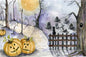 Digital Print Pumpkins in the Woods No.1 ACEO Watercolor Instant Download