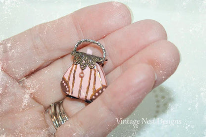 Dollhouse Miniature Porcelain Purse No.18 Handmade for Dolls