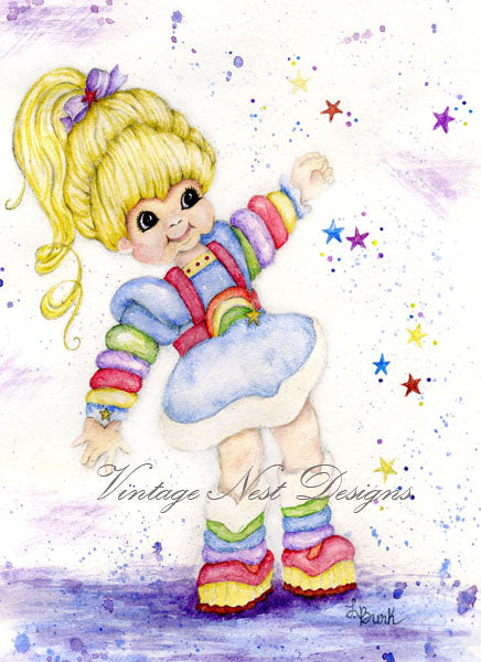 Digital Print Rainbow Bright No.1 Watercolor Wall Decor Instant Download