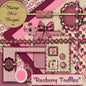 Illustration numérique de kit de truffes aux framboises pour scrapbooking