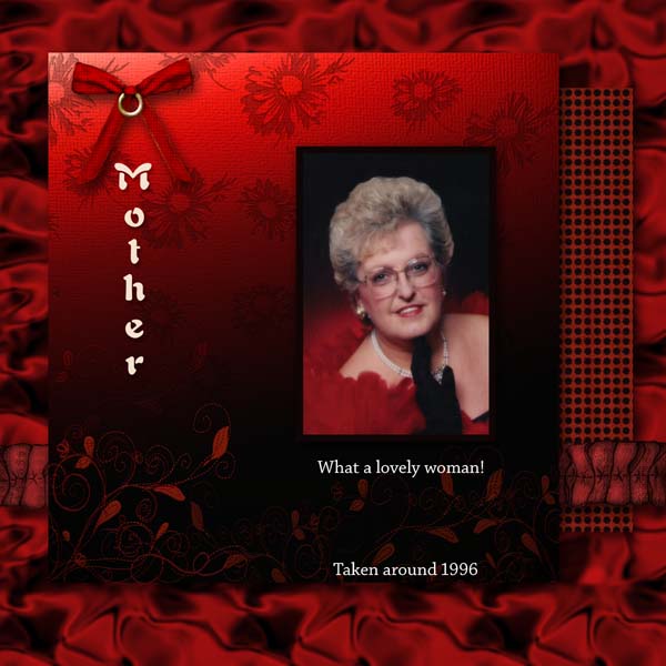 Kit de scrapbooking illustration velours rouge et dentelle noire