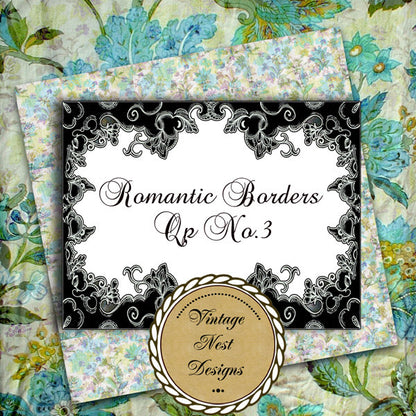 Pages rapides "Borders Romantiques" N°1 Imprimé numérique Scrapbooking
