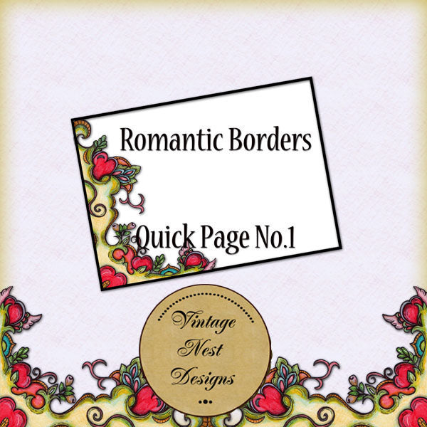 Pages rapides "Borders Romantiques" N°1 Imprimé numérique Scrapbooking