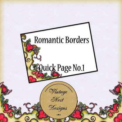 Pages rapides "Borders Romantiques" N°1 Imprimé numérique Scrapbooking
