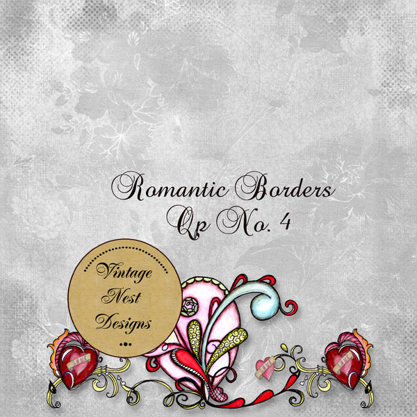 Pages rapides "Borders Romantiques" N°1 Imprimé numérique Scrapbooking
