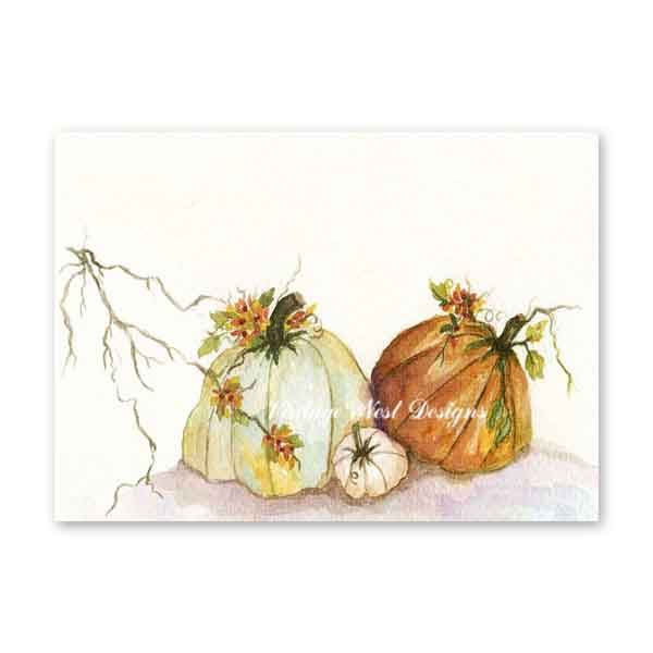 Digital Prints Rugged Pumpkins No.1 Watercolor Painting Instant Download