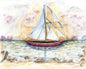 Digital Print Sailing Away No.2 Watercolor Painting Instant Download