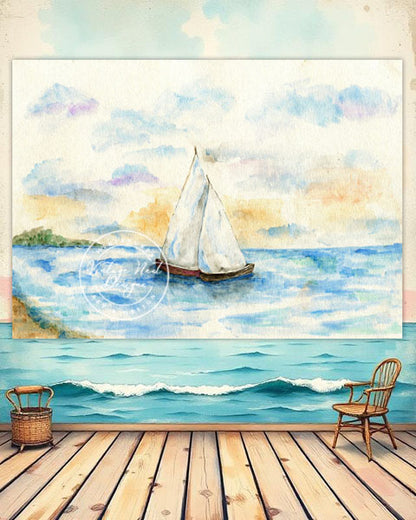 Digital Print Ship Sailing Away No.1 Instant Download