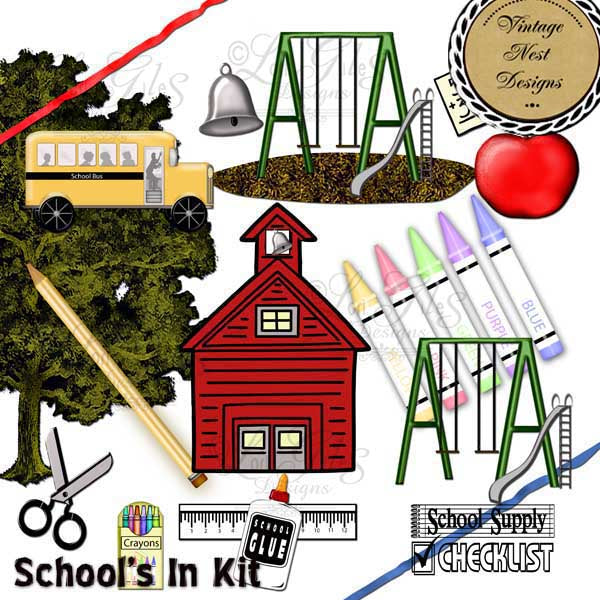 Digital Scrapbooking Schools In Kit Instant Download