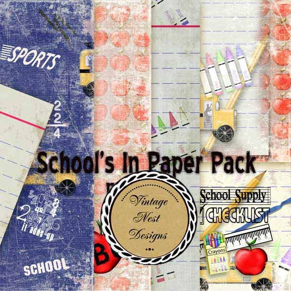 Digital Scrapbooking Schools In Kit Instant Download