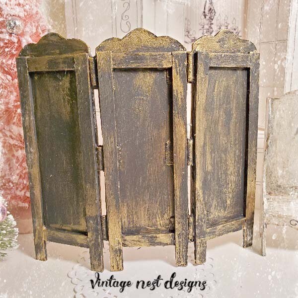 Miniature Dressing Screen No.1 Handmade for Dollhouse