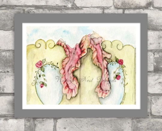 Digital Print Dressing Screen No.1 Watercolor Painting Instant Download