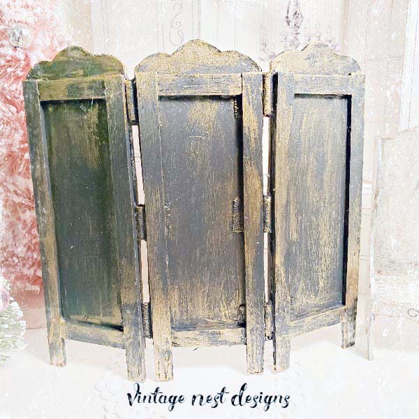 Miniature Dressing Screen No.2 Handmade for Dollhouse