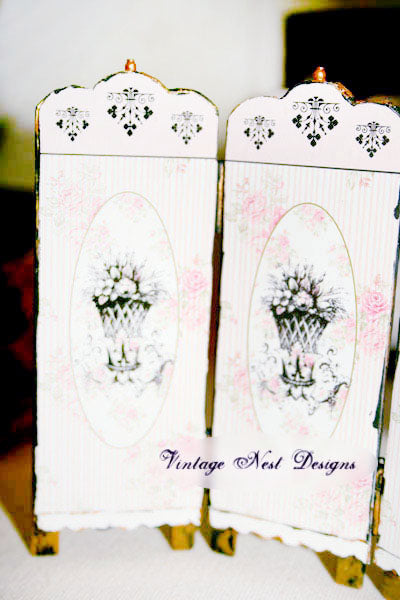Miniature Dressing Screen No.3 Handmade for Dollhouse