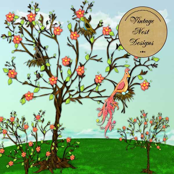 Digital Scrapbooking Sea Birds Quick Page No.1 Instant Download
