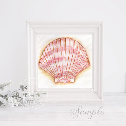 Digital Print Sea Shells No.2 Watercolor Painting Instant Download