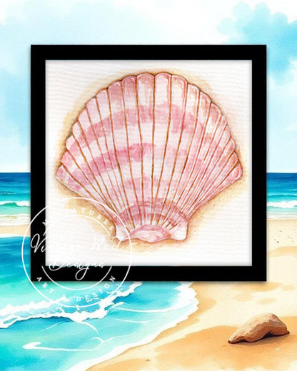 Digital Print Sea Shells No.2 Watercolor Painting Instant Download