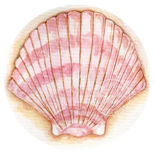 Digital Print Sea Shells No.2 Watercolor Painting Instant Download