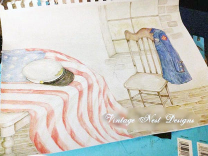 Digital Print Semper Fi No.1 Watercolor Instant Download
