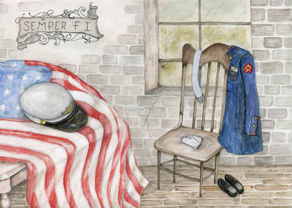 Digital Print Semper Fi No.1 Watercolor Instant Download