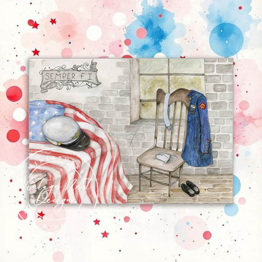 Digital Print Semper Fi No.1 Watercolor Instant Download