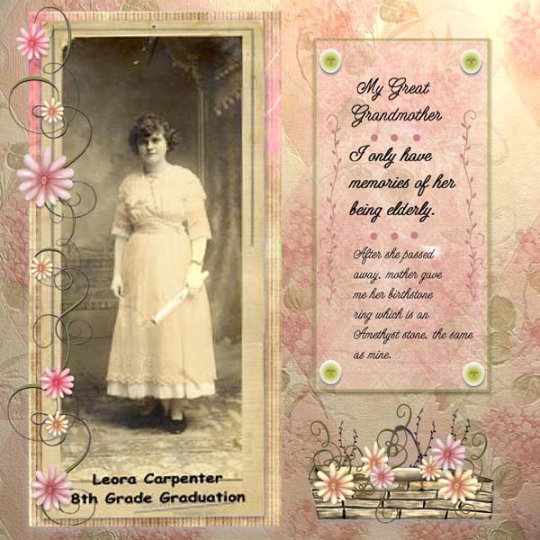 Digital Scrapbooking Shabby Pink Quick Page No.1 Instant Download