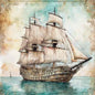Digital Print Ship Sailing Away No.1 Illustration Instant Download