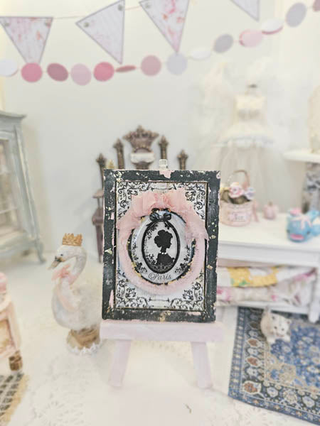 Miniature Silhouette No.1 for Dollhouse Decor Shadow Box Diorama