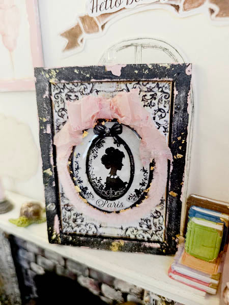 Miniature Silhouette No.1 for Dollhouse Decor Shadow Box Diorama