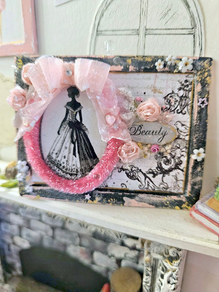 Miniature Silhouette No.3 for Dollhouse Decor Shadow Box Diorama