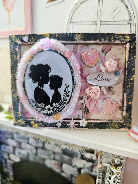Miniature Silhouette No.4 for Dollhouse Decor Shadow Box Diorama