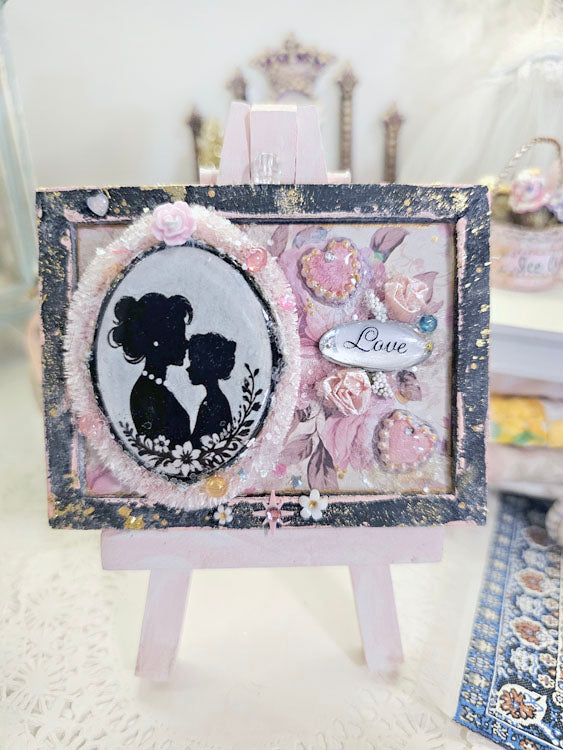 Miniature Silhouette No.4 for Dollhouse Decor Shadow Box Diorama