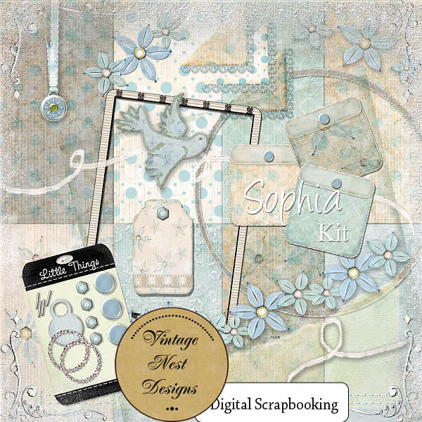 Digital Scrapbooking Sophia Scrapbooking Kit Instant Download