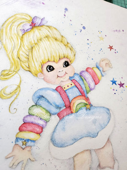 Digital Print Rainbow Bright No.1 Watercolor Wall Decor Instant Download