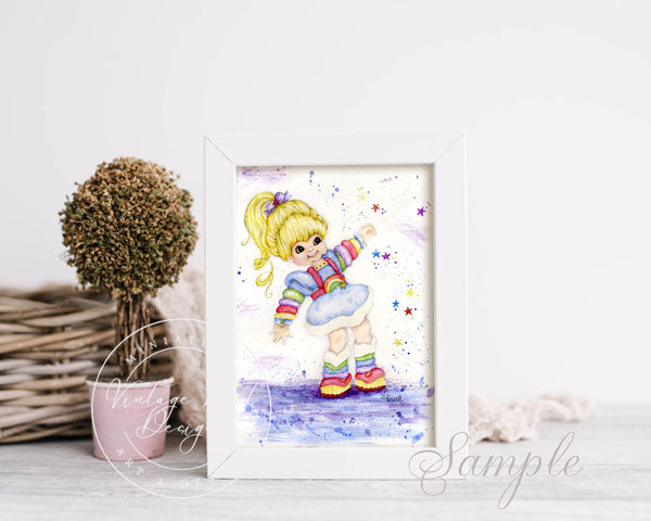 Digital Print Rainbow Bright No.1 Watercolor Wall Decor Instant Download
