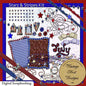 Illustration pour kit de scrapbooking numérique Starz & Stripes